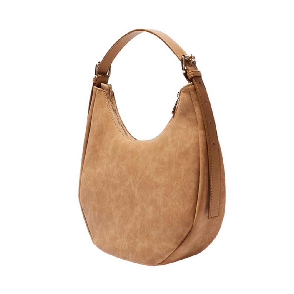 4TH & RECKLESS Una Faux Suede Crescent Bag Vegan Crossbody Shoulder Bag Purse